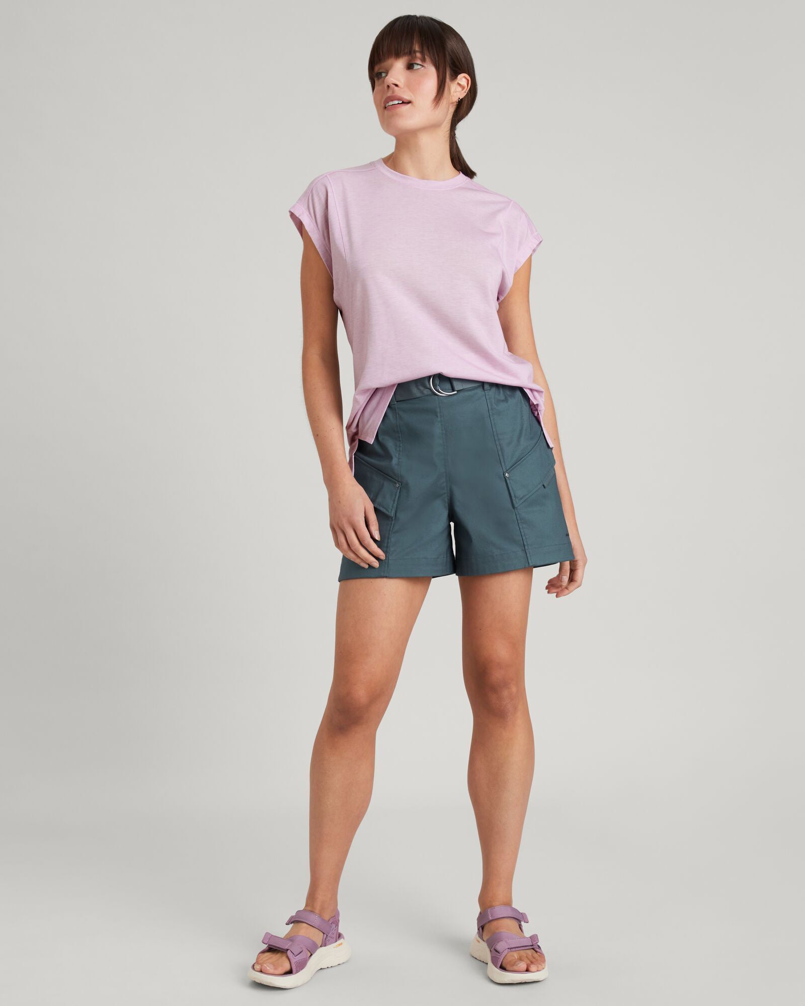 WELL.DER.NESS Women's Short Sleeve T-Shirt - Soft Cotton Lupin Field Print Top for Casual Wear, Summer Outfits & Everyday Comfort