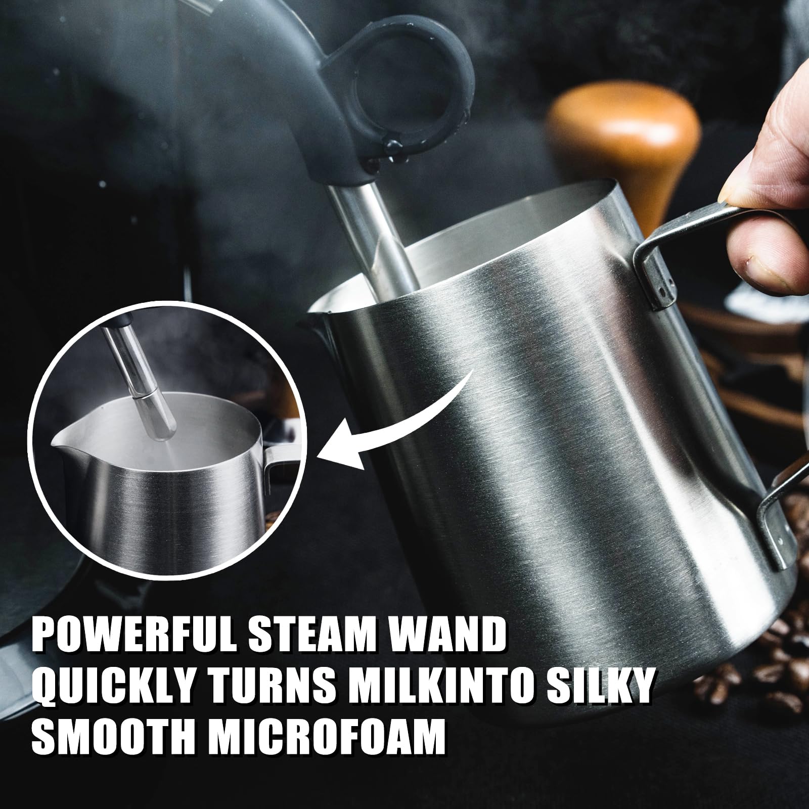 Premium MIROX 15 Bar Espresso Machine with Milk Frother & Built-In Coffee Grinder - 70oz Removable Water Tank - ABS High-Strength Plastic - Perfect for Home Baristas & Coffee Lovers (Ideal for Espresso, Cappuccino & Latte Making at Home)