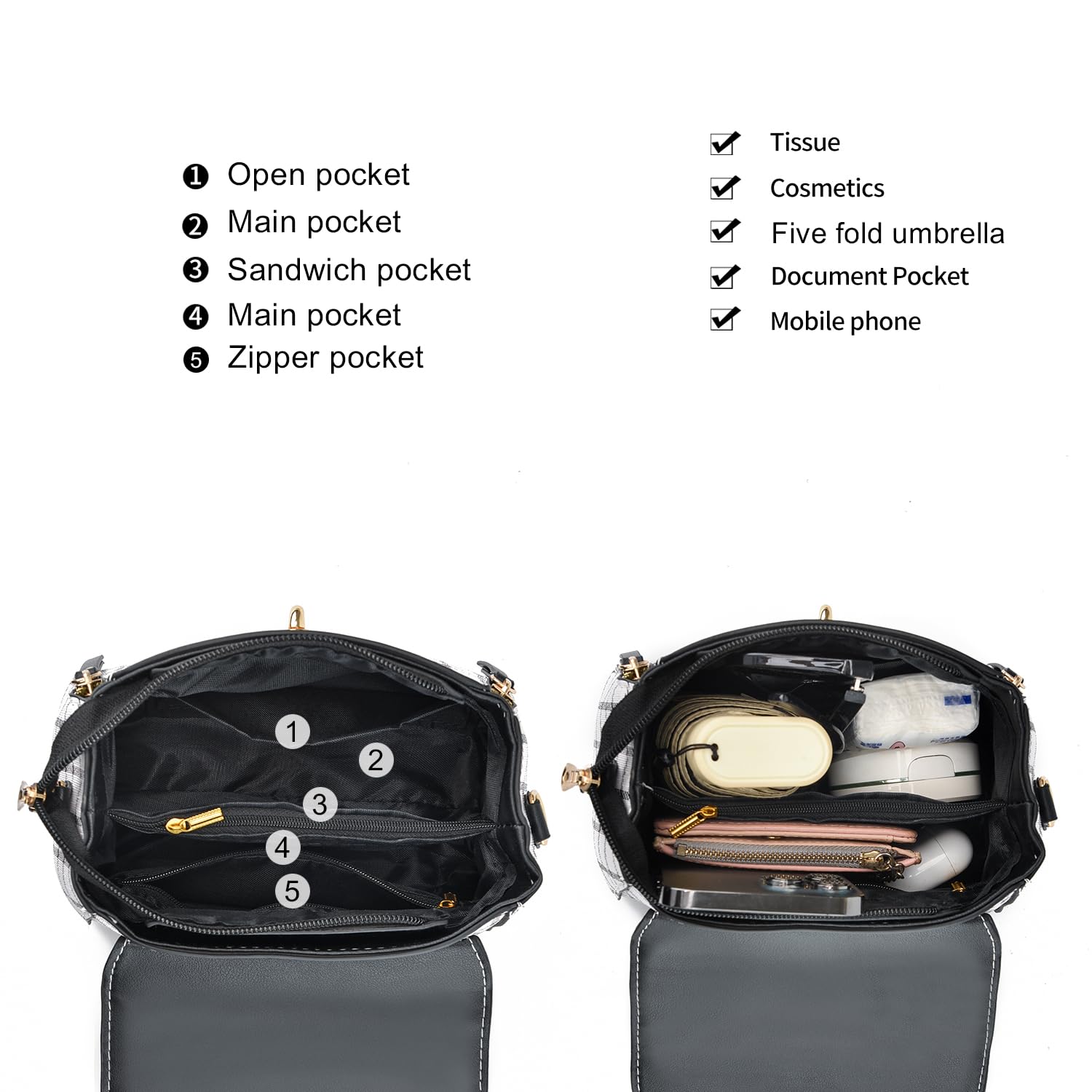Stylish Xiaoyu Crossbody Bags for Women & Teens - Lightweight Plaid Shoulder Purse & Fashionable Satchel Handbag | Perfect for School, Travel & Everyday Use