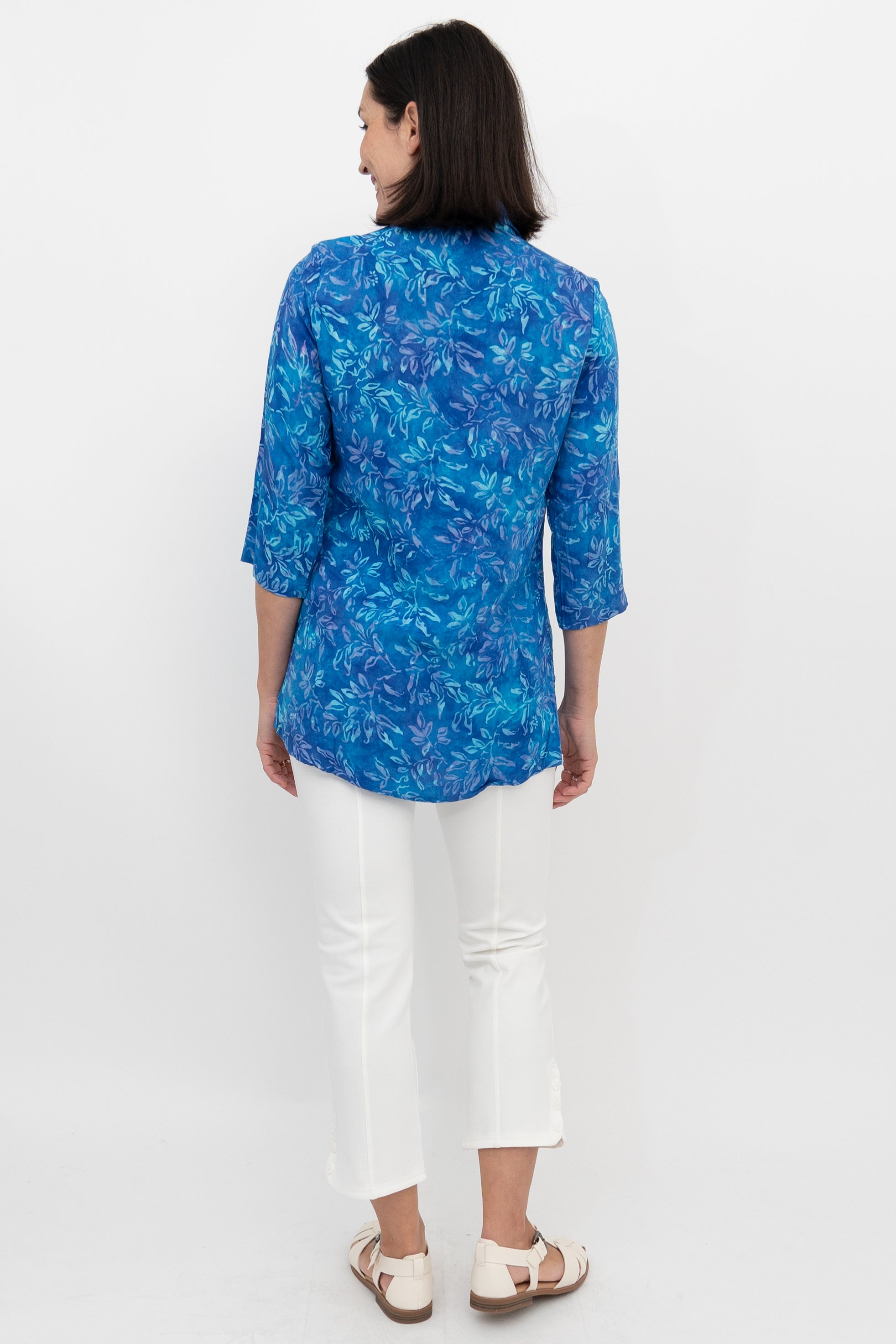 Cindy Women's 3/4 Sleeve Casual Blouse - Light Blue Flowy Top for Spring & Summer | Office Wear, Date Night, Weekend Outfits