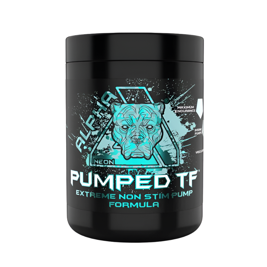 Alpha Neon Pumped TF - Stimulant-Free Pre-Workout Powder for Energy & Focus, 60 Servings (380g) - Ideal for Gym, Bodybuilding & Intense Training Sessions