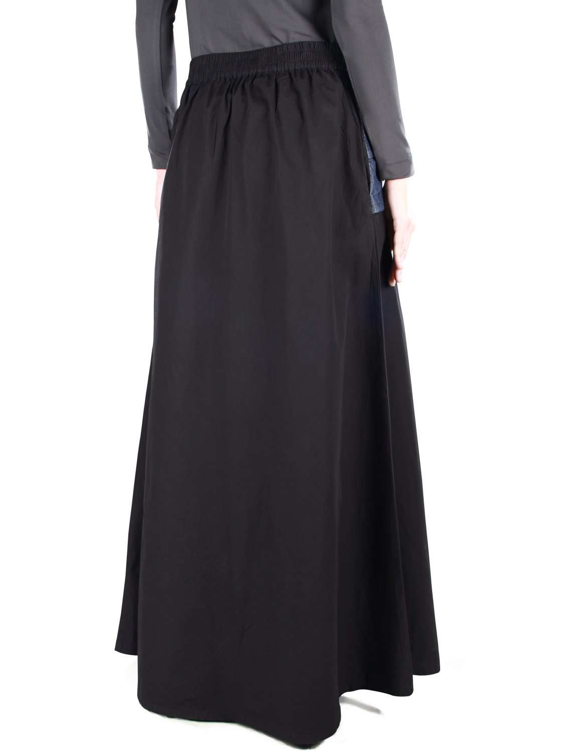 Aziz Women's Black Cotton Denim Skirt - High Waist A-Line Mini Skirt for Casual Wear & Street Style Outfits