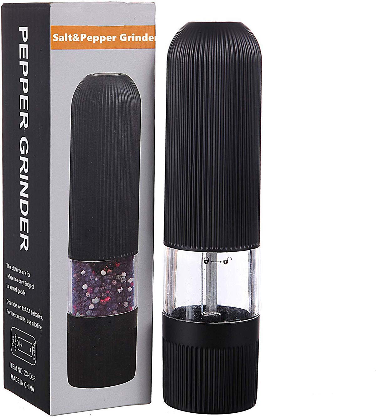 Premium Electric Salt and Pepper Grinder Set - Adjustable Coarseness, One-Handed Operation - Perfect for Kitchen, Dining Table & Outdoor BBQ (1 Pack)
