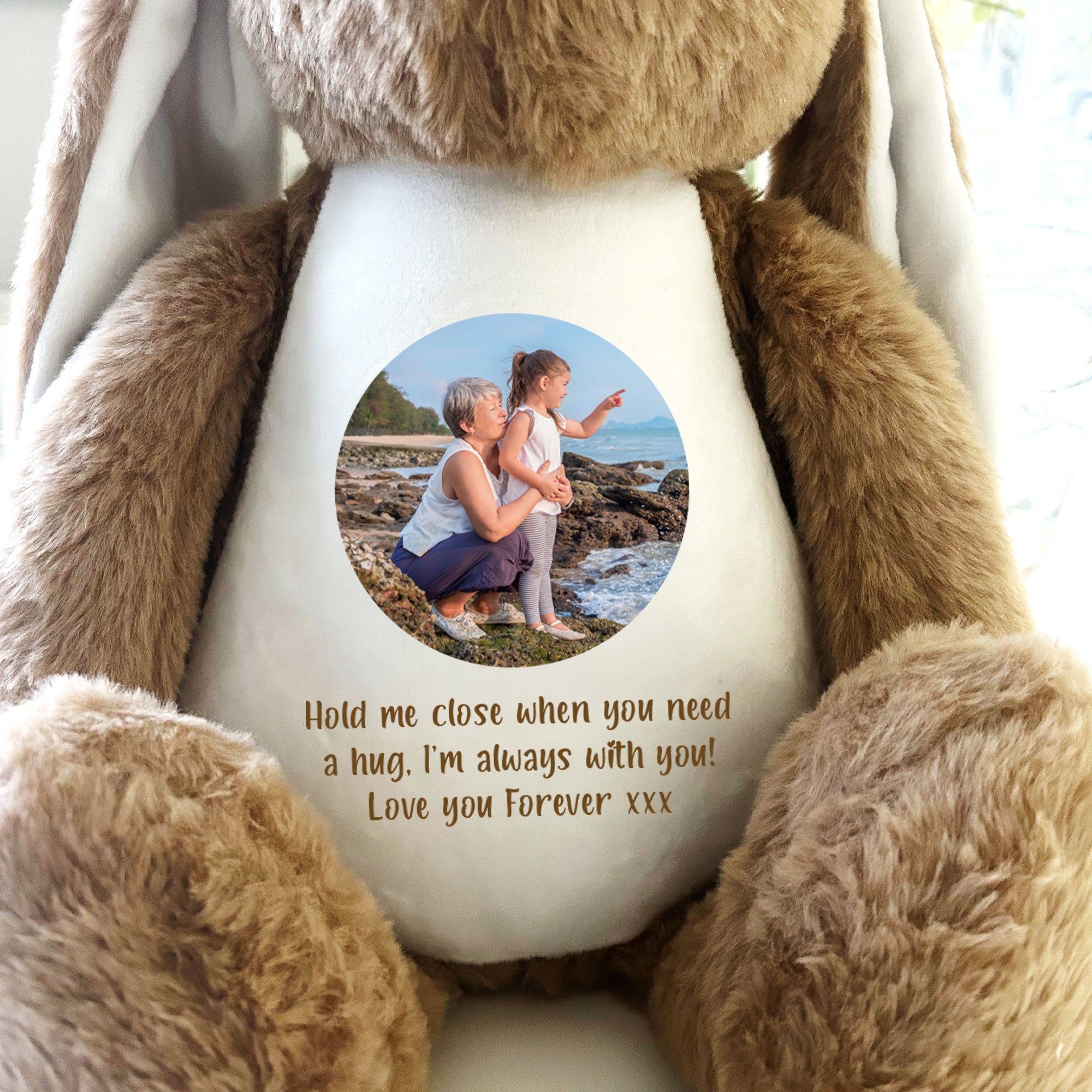 Personalized Photo Record Voice Keepsake Memory Bunny - Custom Engraved Plush Toy for Baby Shower, Birthday & Anniversary Gifts - Perfect for Cherishing Precious Moments