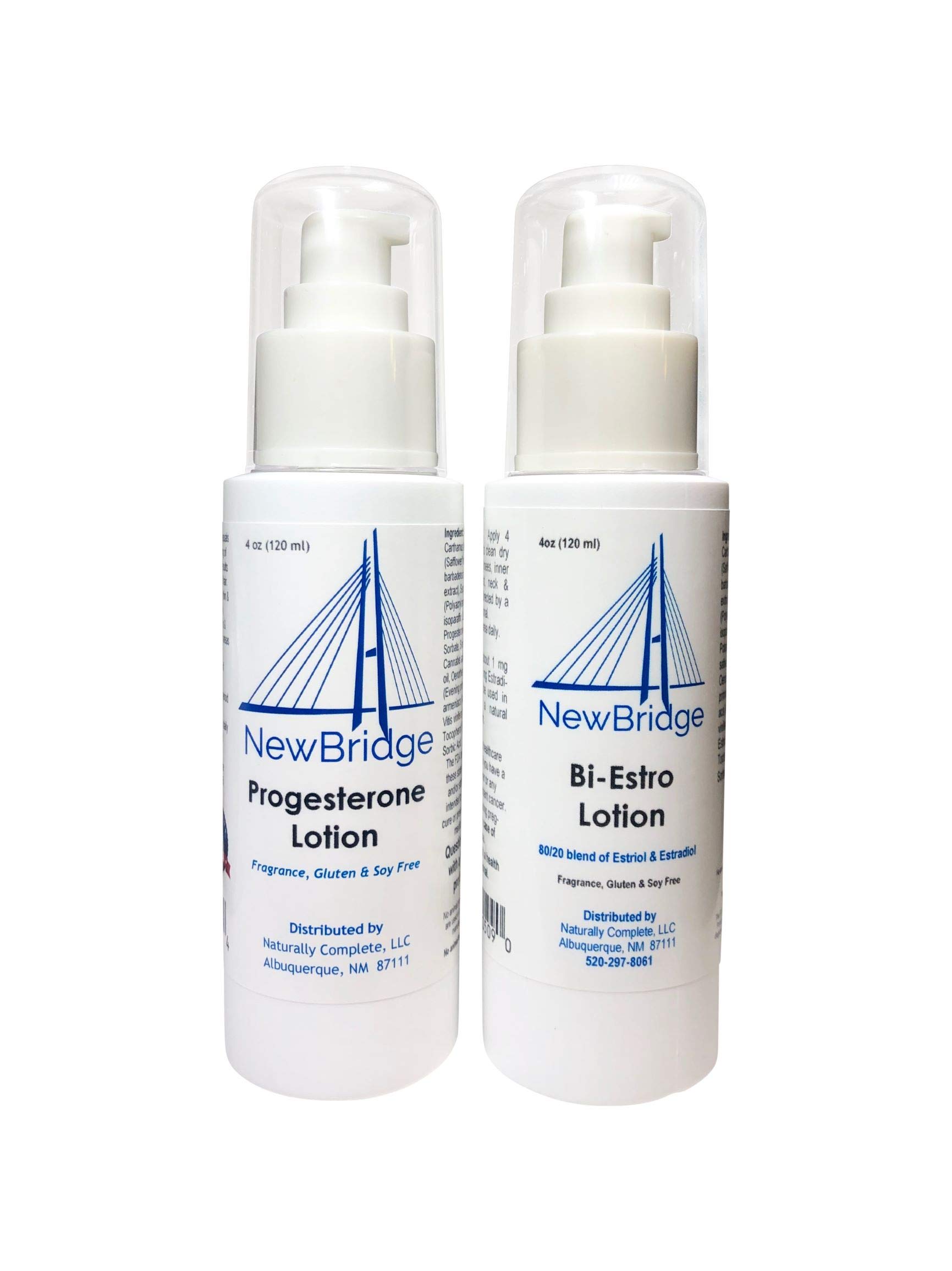 New Bridge Bi-Estro Pack - 4 oz Bottles (1 Bi-Estro & 1 Progesterone) - Hormone Support for Women's Health & Wellness | Perfect for Hormone Balance, Menopause Relief & Natural Therapy