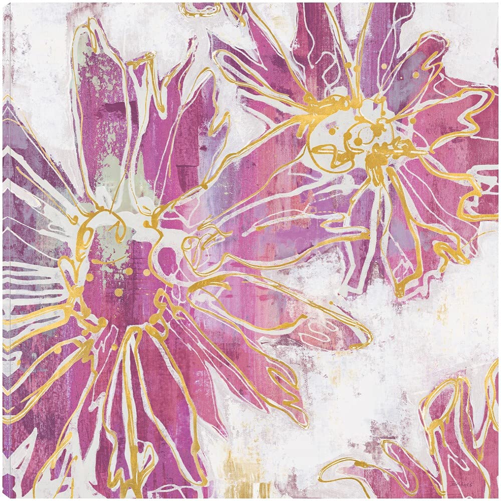 Floral Kick II Canvas Wall Art - 32x32 Inch Ready to Hang Abstract Floral Painting for Living Room, Bedroom, Office & Home Decor - Modern Artwork by Artist Bridges - Perfect for Housewarming Gifts & Interior Design