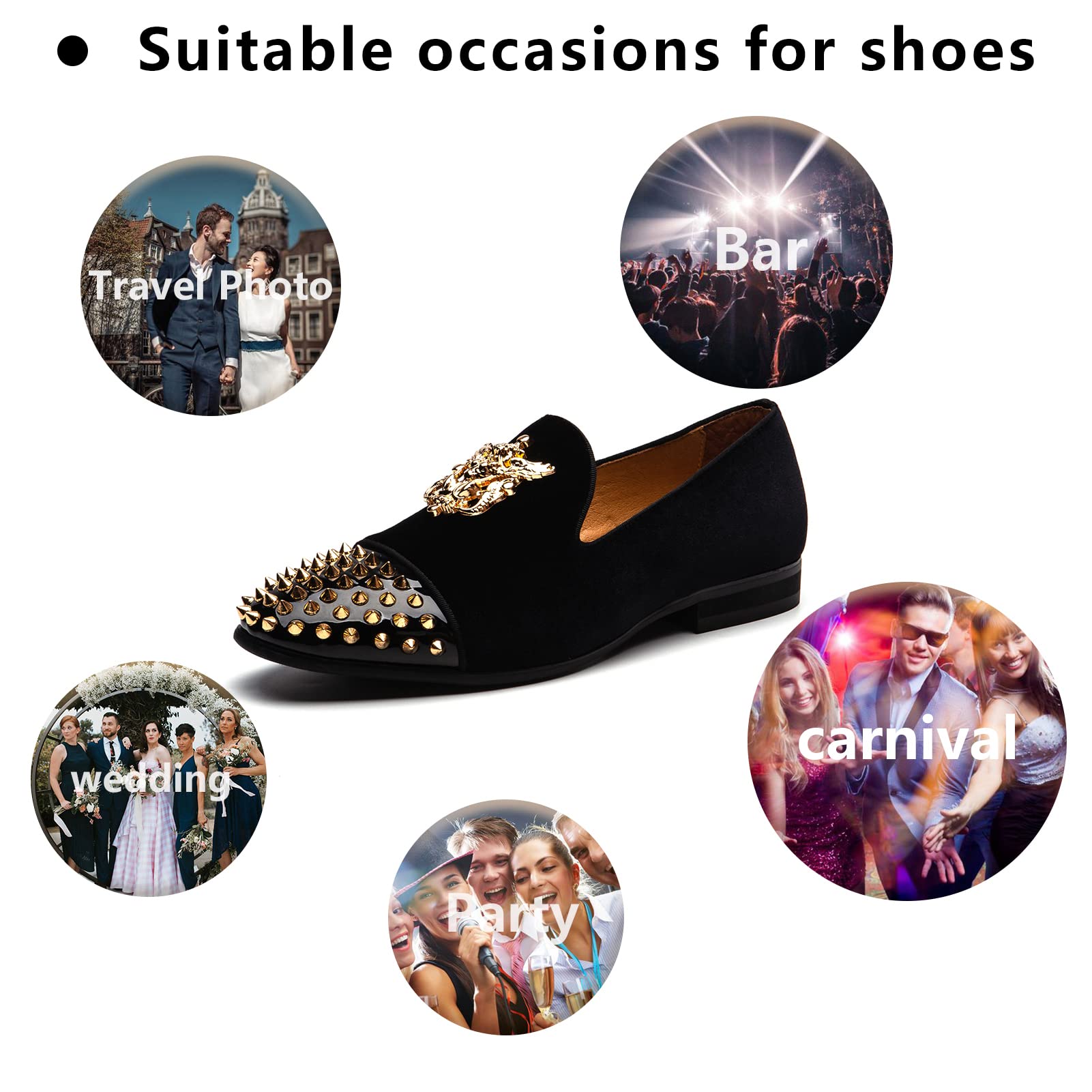 **Meijiana Men's Velvet Loafers - Luxury Dress Shoes with Metal Embellishments for Parties, Weddings & Formal Events**