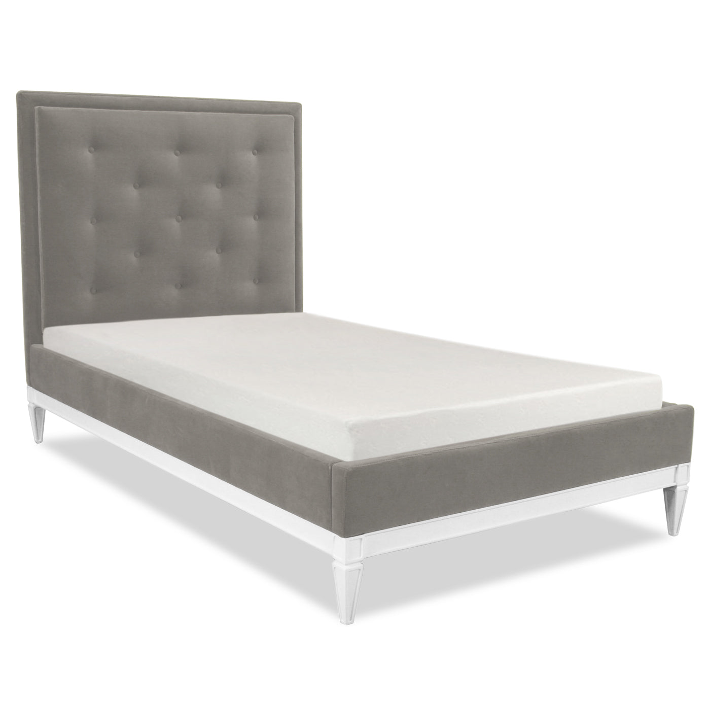 Lampert Queen Size Bed Frame - Modern Upholstered Platform Bed with Wooden Slats - Perfect for Bedroom, Guest Room & Master Suite