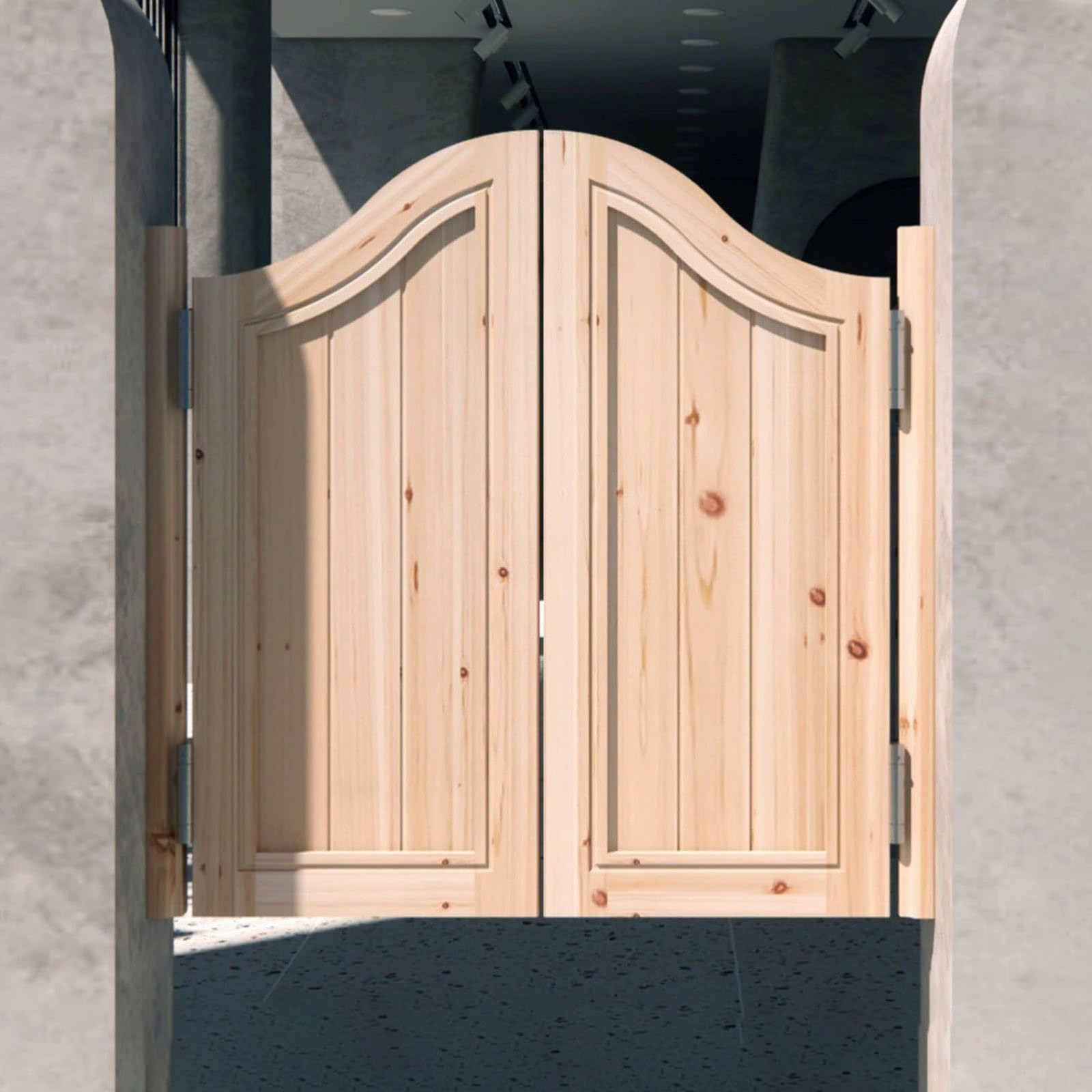 Solid Wood Western Swinging Saloon Doors for Kitchen & Bar - Unpainted Half Door with Hinges, Self-Closing Partition (28x36 Inches) - Perfect for Western-Themed Restaurants, Home Kitchens, and Interior Decor