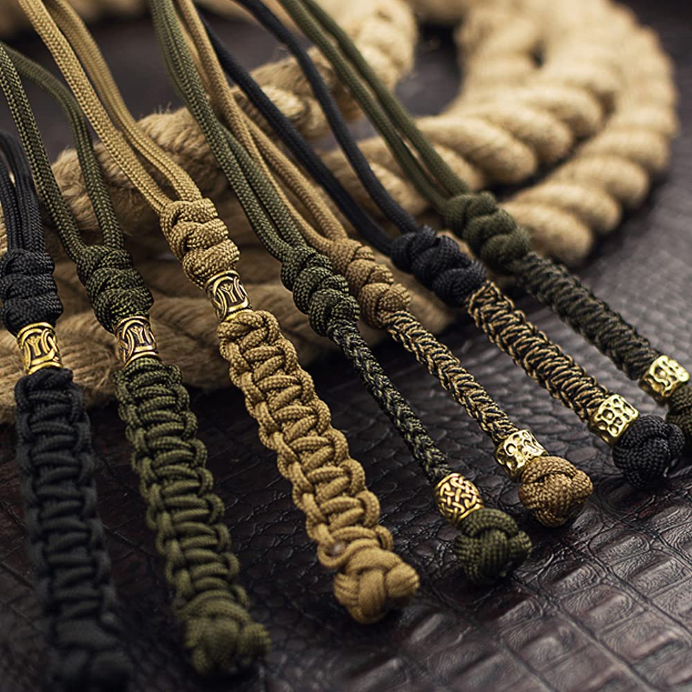 TECEUM Paracord Beads - Rune Raido Handmade Golden Charm for Jewelry Making, DIY Crafts, and Outdoor Survival Gear - Antique Brass Metal Charms 11716 - Perfect for Bracelets, Necklaces, and Keychains