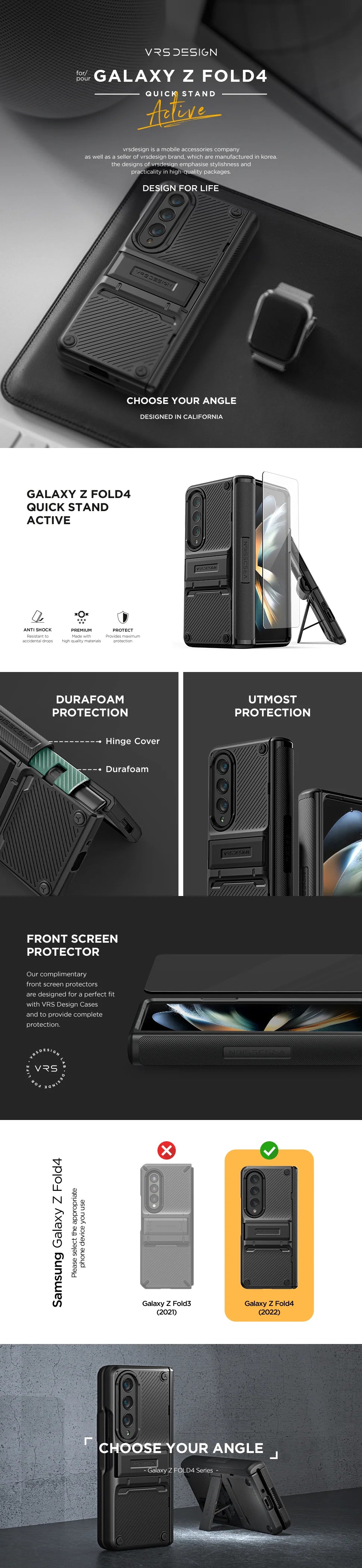 Samsung Galaxy Z Fold 4 Case with Stand - Shockproof Protective Cover for Foldable Phone | Perfect for Work, Travel & Entertainment