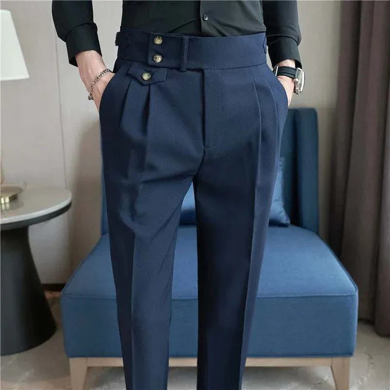 Slim Fit Suit Pants for Men - Elegant Formal Trousers for Business, Office & Special Occasions