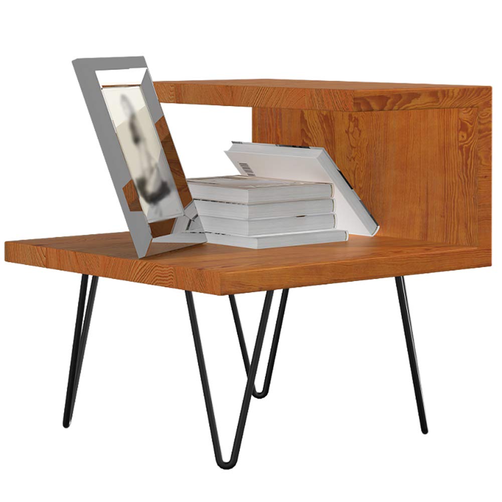 Modern Wooden Nightstand with Storage - Stackable Bedside Table, Coffee Table & End Table - Nordic Style Iron Art Design in Rosewood - Perfect for Bedroom, Living Room & Office Use