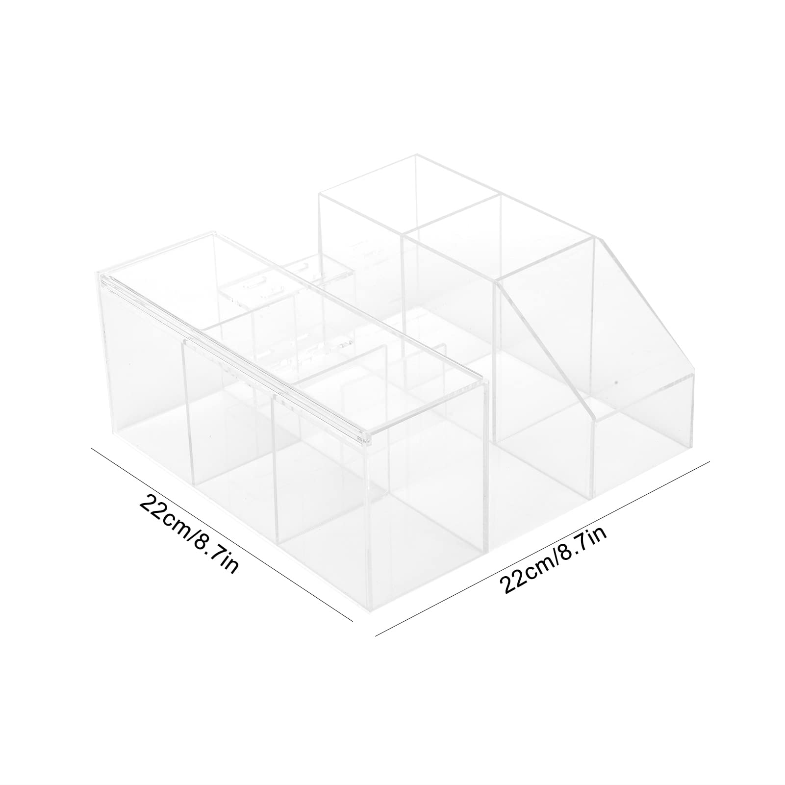 ZJchao Acrylic Eyelash Organizer - Beauty Vanity Makeup Storage Box with Lipstick Holder & Eyelash Grafting Tool Display for Home, Salon, and Professional Use | Perfect for Lash Artists, Makeup Enthusiasts & Cosmetic Organization
