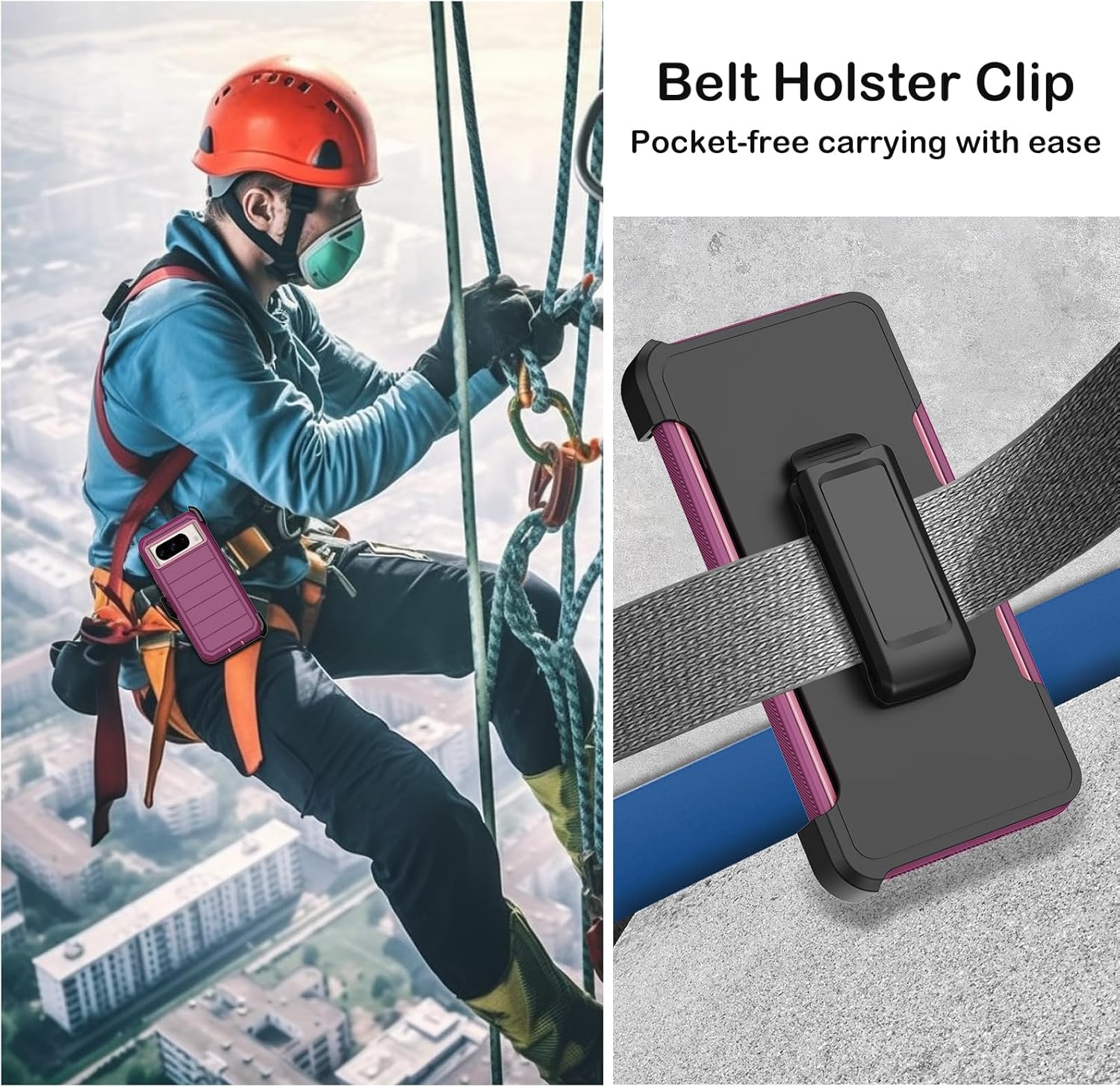 Google Pixel 9 Pro Case with Kickstand & Belt Clip Holster - Shockproof Protective Cover for Pixel 9 Pro (Black) - Perfect for Work, Travel & Outdoor Activities