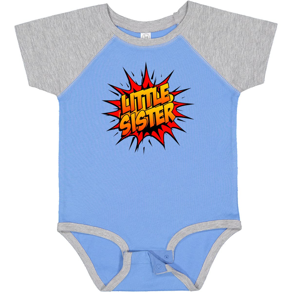 Inktastic Little Sister Super Hero Baby Bodysuit - Cute & Comfortable Infant Onesie for Newborns & Toddlers - Perfect for Sibling Matching, Birthday Gifts & Superhero Theme Parties