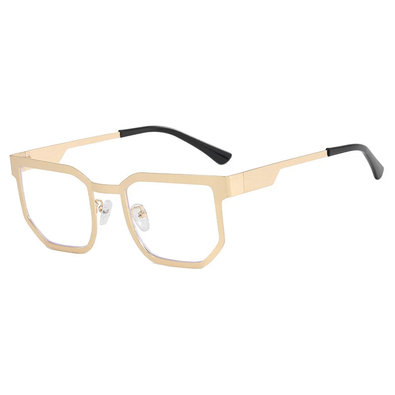 CCspace Women's Full Rim Polygon Alloy Eyeglasses Frame 57428 - Stylish Geometric Glasses for Work, Reading & Fashion Accessories