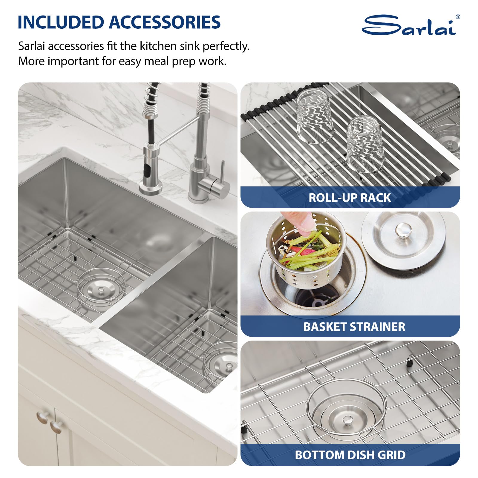 33x19 Undermount Double Bowl Stainless Steel Kitchen Sink - 16 Gauge 60/40 Split Round Corner Design for Easy Dishwashing & Food Prep | Perfect for Modern Kitchens & Restaurant Use