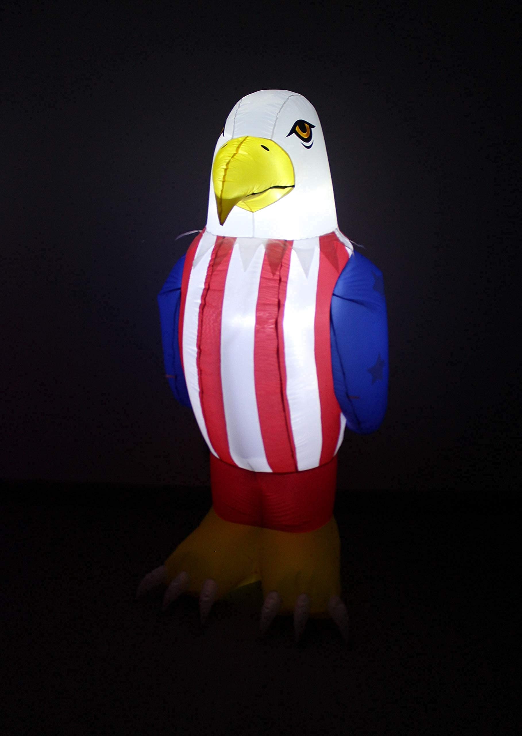 4ft Inflatable Happy Birthday Cupcake & 6ft Patriotic Inflatable Bald Eagle with Lights - 2-Piece Party Decorations Bundle for Birthday Celebrations and 4th of July Events - Perfect for Outdoor Decor, Backyard Parties, and National Holiday Festivities