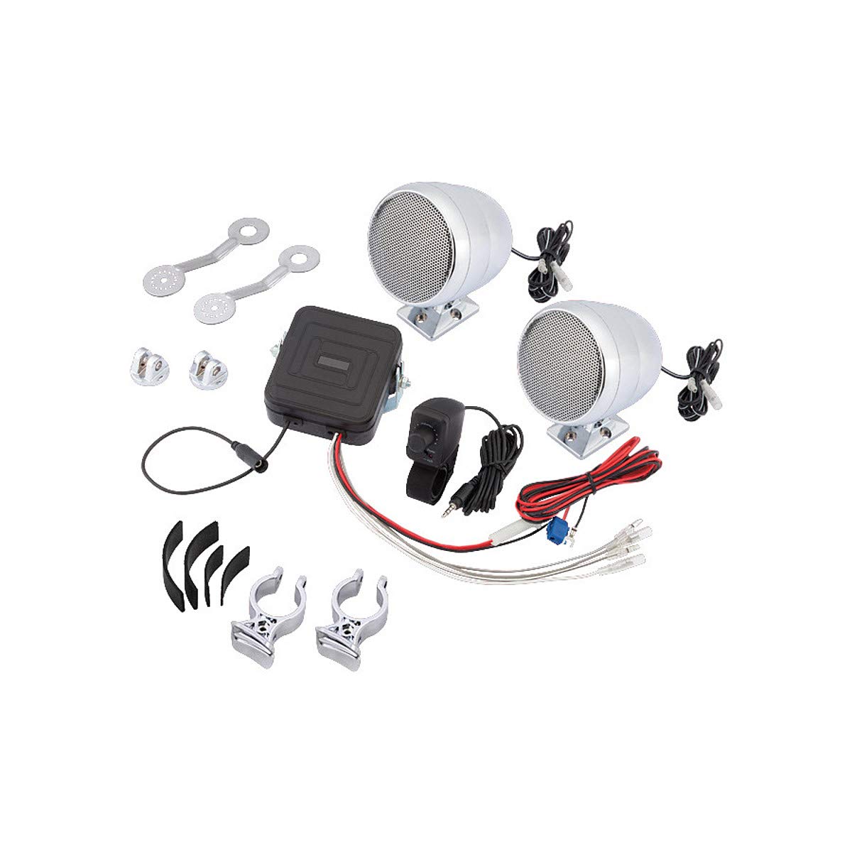 Premium Chrome Motorcycle Sound System - High-Quality Audio Accessories for Bikers | Perfect for Road Trips & Outdoor Adventures