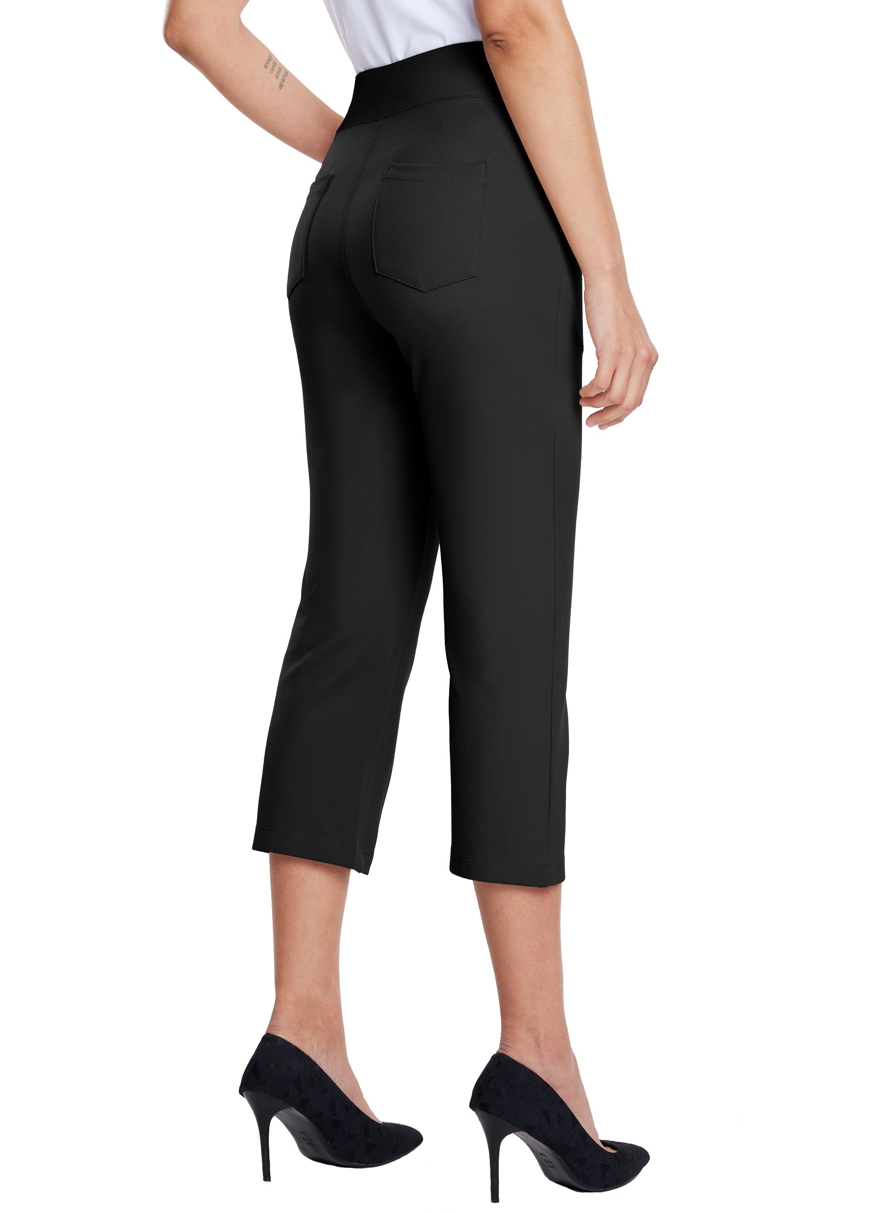 Willit Women's Capri Pants - Stretchy Yoga Pants for Work & Casual Wear - 21
