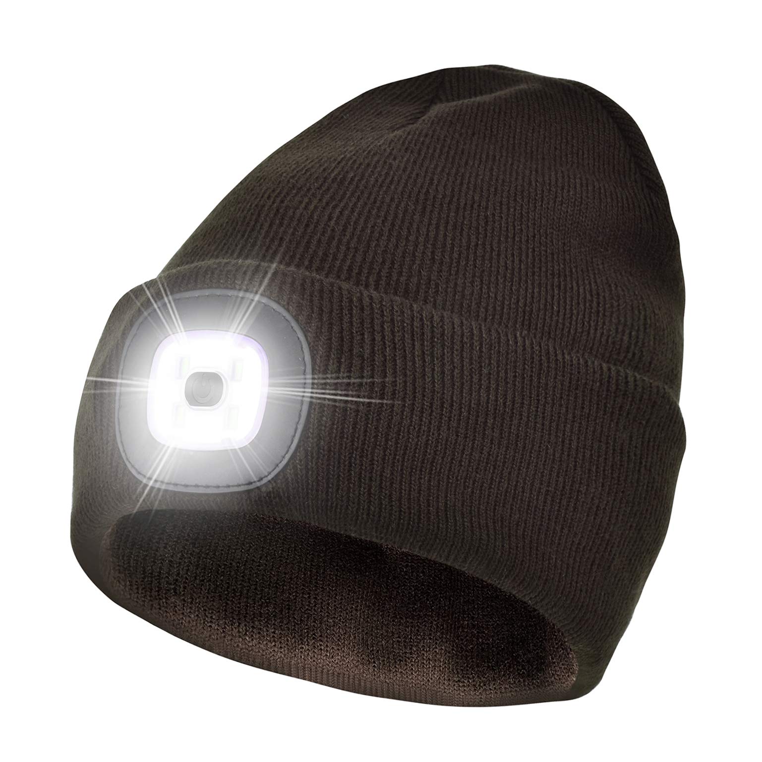 Rechargeable LED Beanie Hat with Light - Winter Knitted Headlamp Hat for Men & Women - Perfect for Fishing, Camping, Hiking & Outdoor Activities - Great Gift for Dad, Husband or Boyfriend