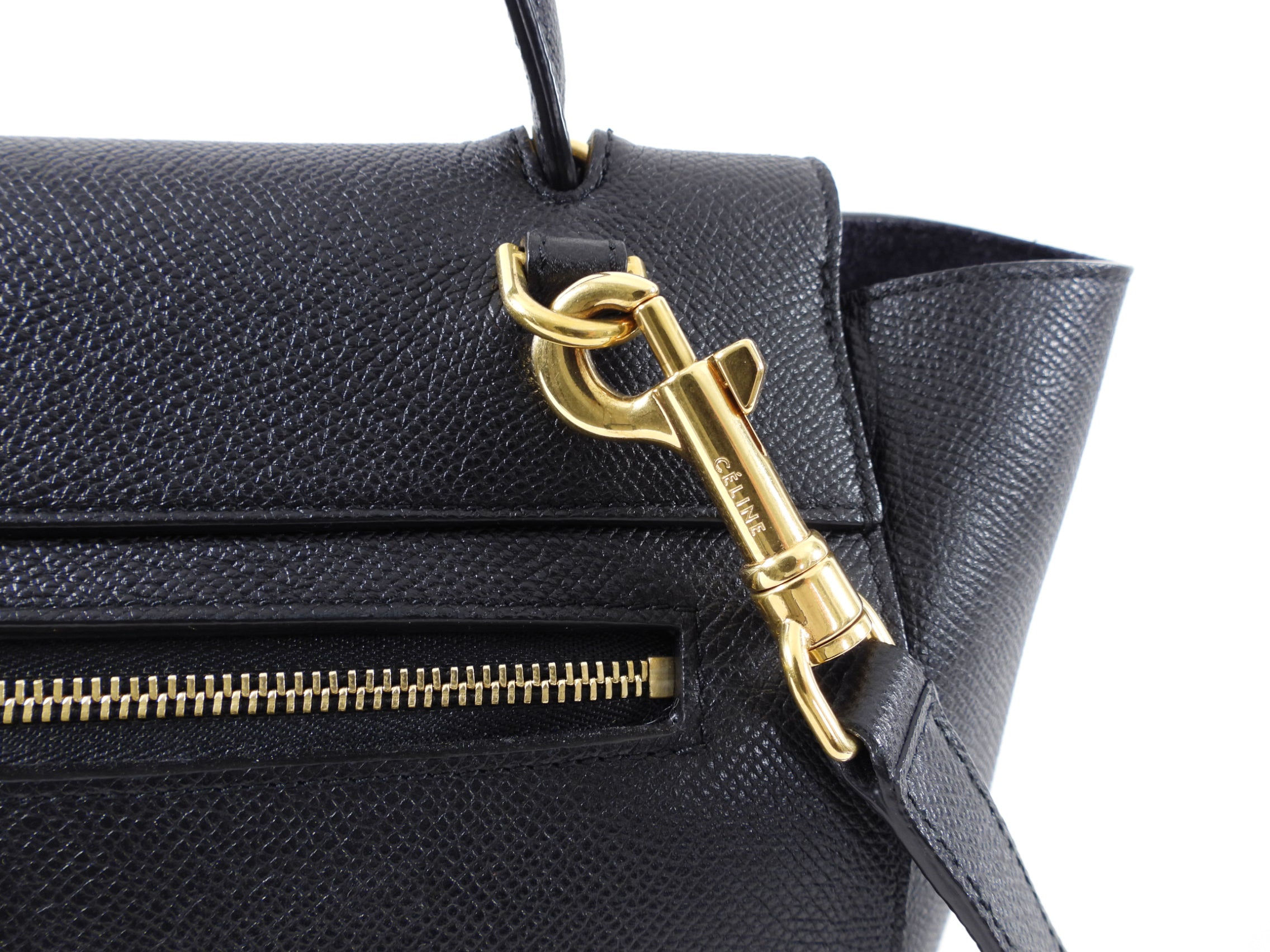 Celine Micro Grained Black Leather Belt Bag for Women - Stylish Crossbody Waist Pack for Travel, Shopping & Everyday Use