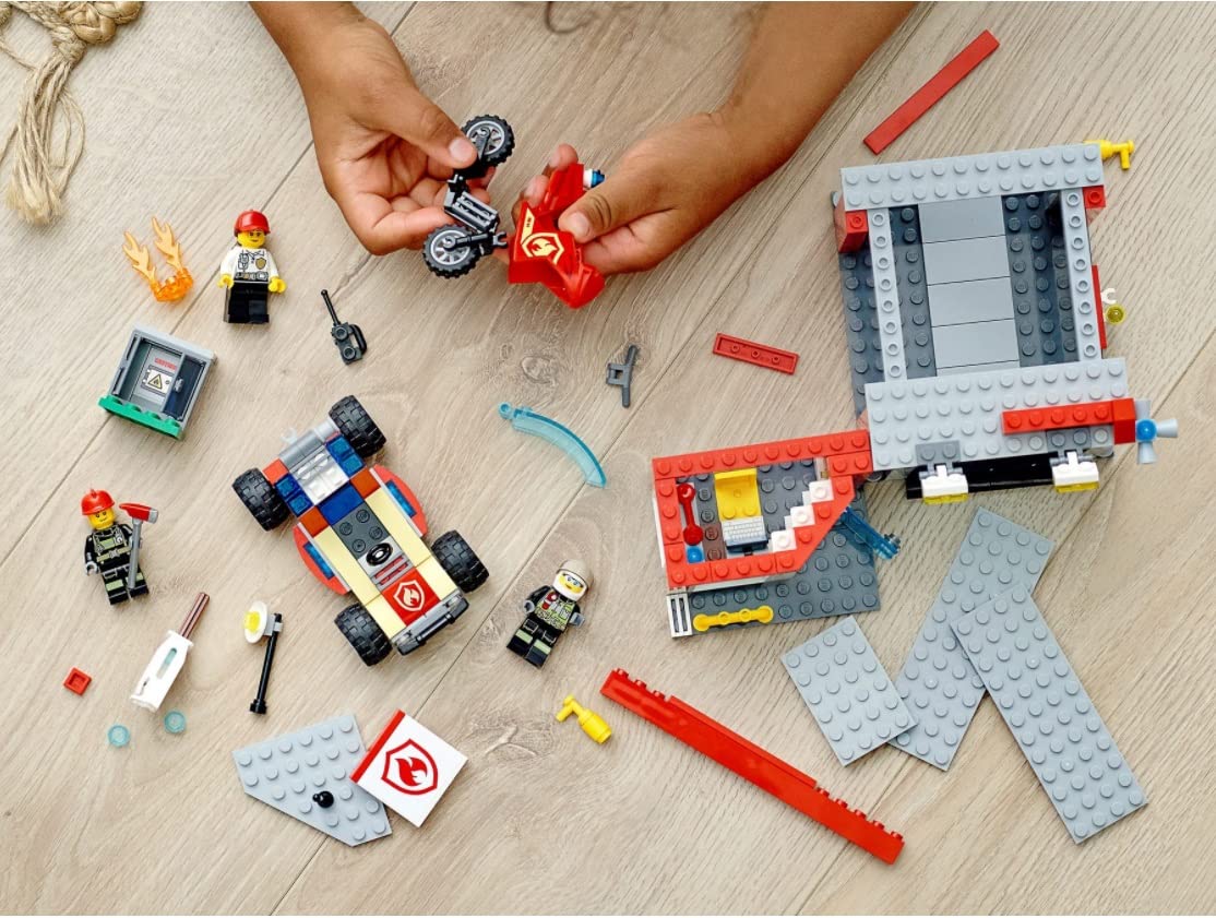LEGO City Fire Station Starter Set 77943 - Exclusive UK Edition with 3 Minifigures, 239 Pieces for Kids Ages 9+ | Firefighter Toy Playset for Creative Building & Role Play Fun