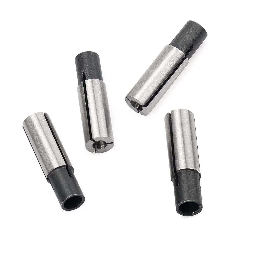 4-Piece High-Carbon Steel Collet Die Grinder Chuck Adapter Set - 1/4