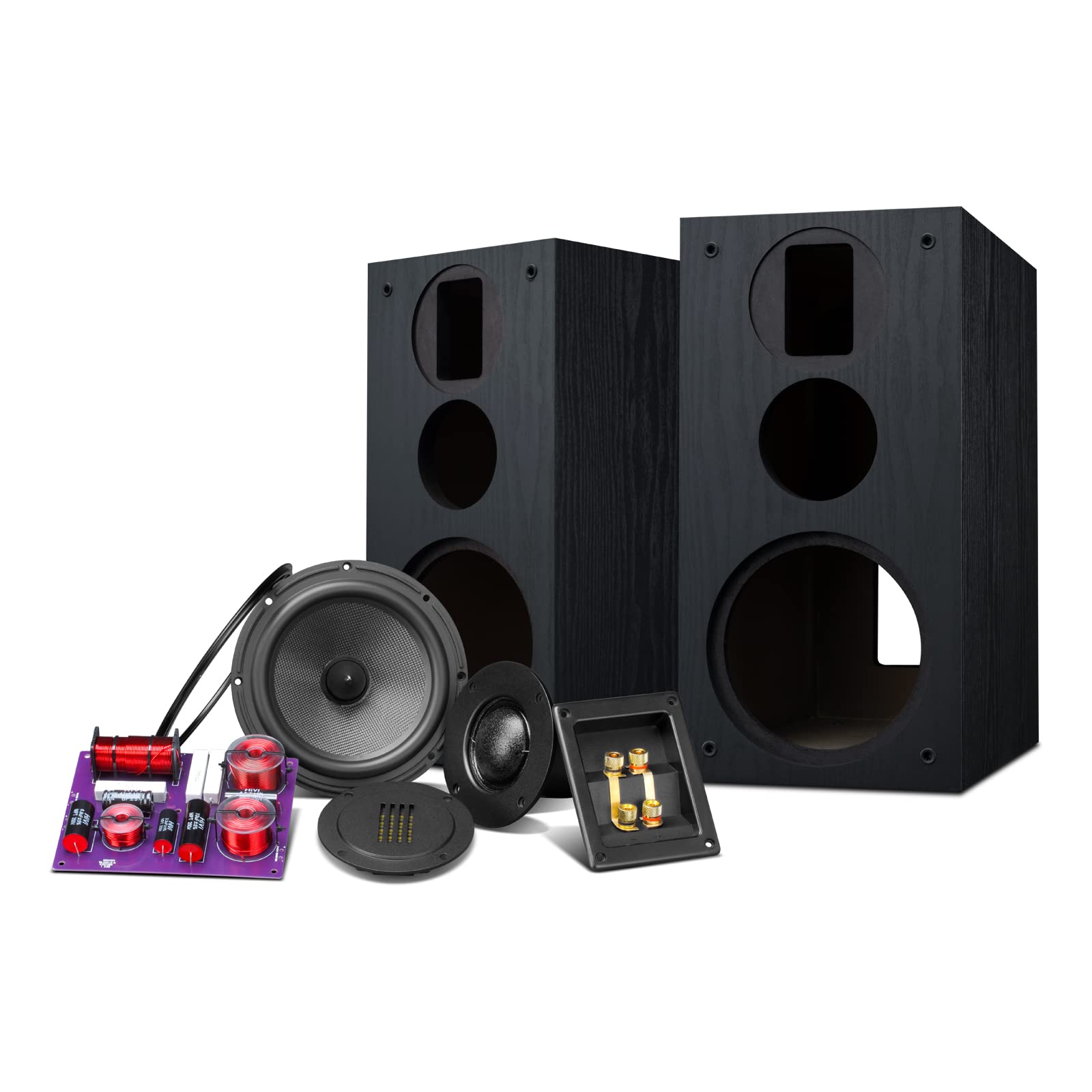 HiVi-Swans DIY 3-Way Passive Bookshelf Speaker Pair Kit - 120W Peak Power for Home Theater, Surround Sound & Stereo Systems - Perfect for Living Rooms, Home Studios & Gaming Setups