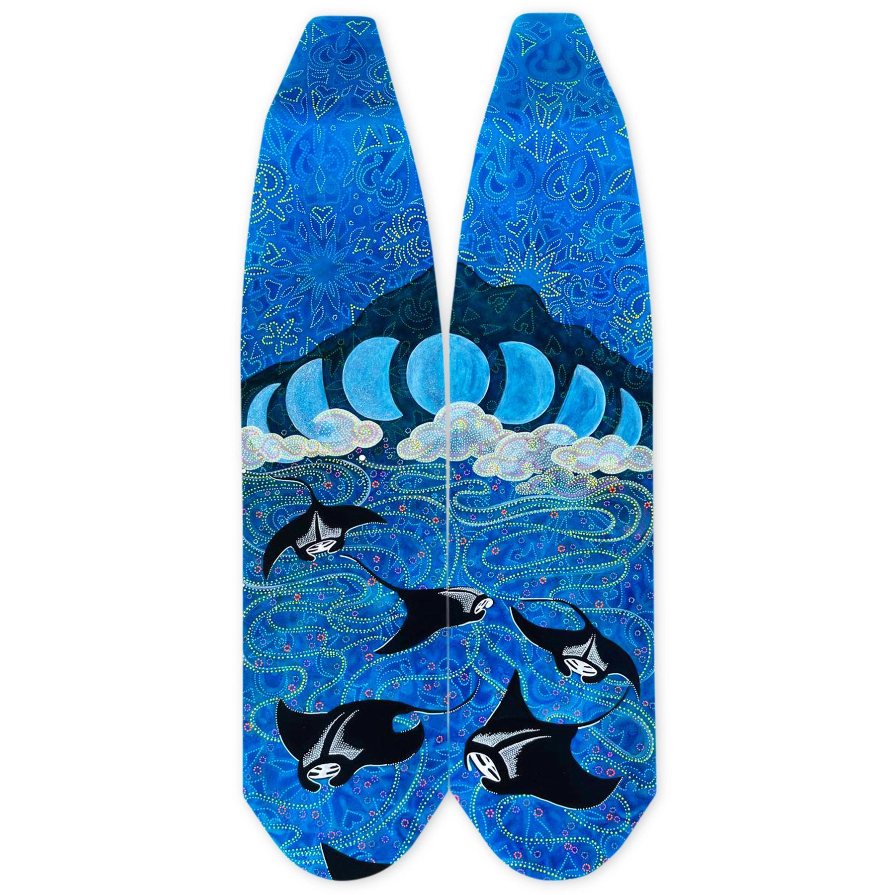 Custom Hand-Painted Free Diving Carbon Fin Blades by Naomi Gittoes | Professional Scuba & Spearfishing Gear for Ocean Adventures