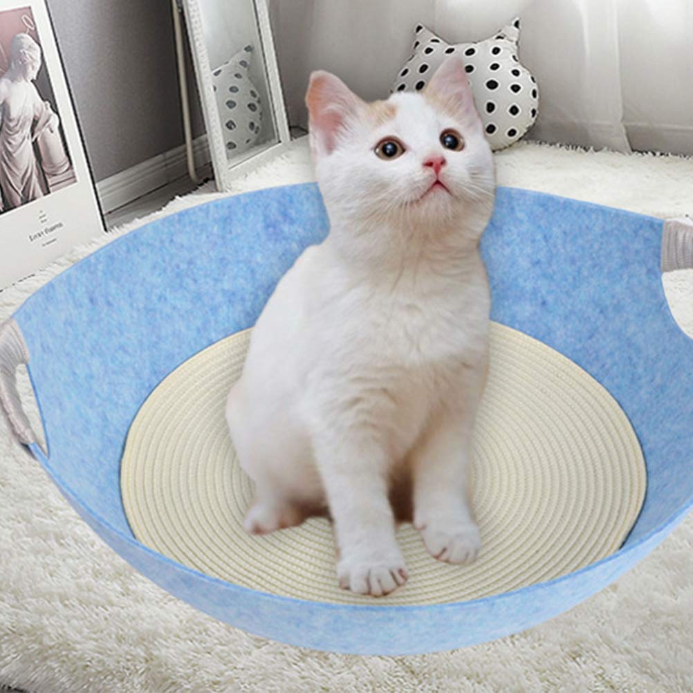 TEHAUX Cat Bed - Soft Felted Pet Cooling Bed for Cats & Small Dogs, Hammock Pad & Lounge Perch for Indoor/Outdoor Use - Perfect for Napping, Relaxing & Keeping Pets Cool in Summer