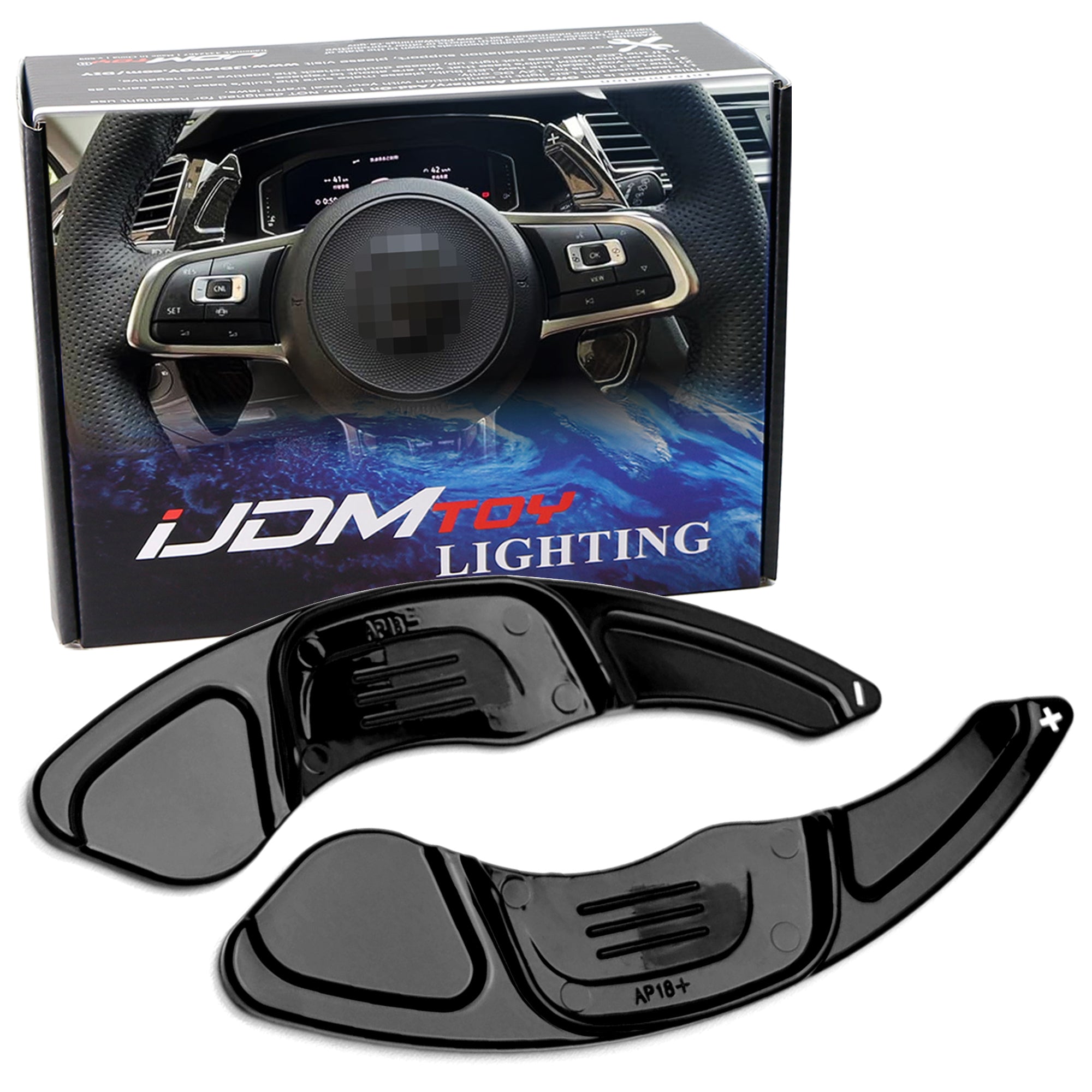 Gloss Black Steering Wheel with Large Paddle Shifters for VW MK7 Golf GTI Jetta - Premium Racing Style Upgrade for Enhanced Driving Experience