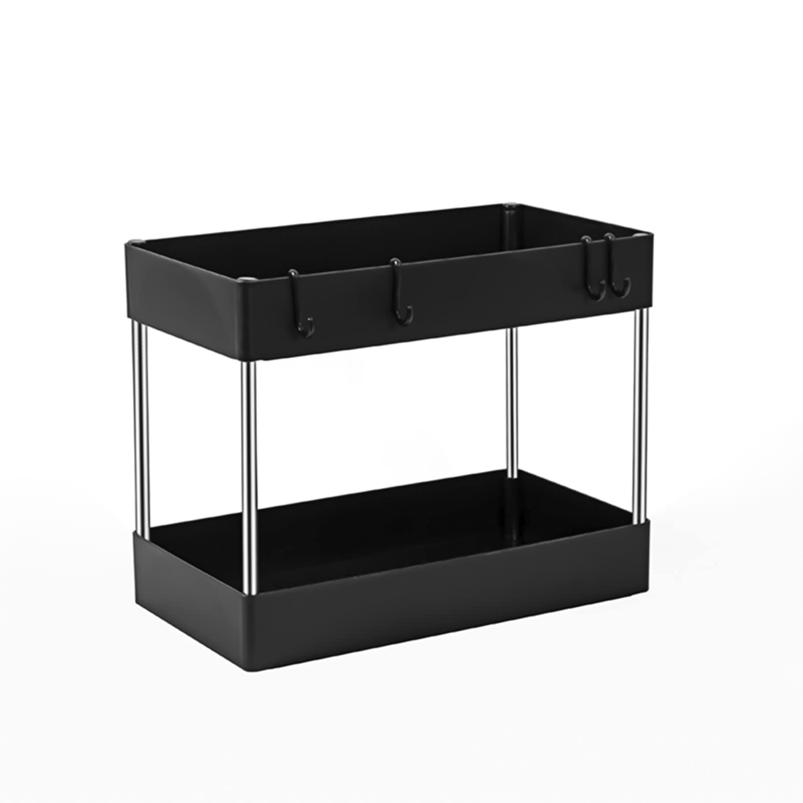 EXCLUZO 2-Tier Under Sink Organizer - Multifunctional Storage Rack for Cleaning Supplies, Spice Bottles & Cosmetics | Perfect for Kitchen, Bathroom, Bedroom, Study & Office Organization | Space-Saving Solution for Small Spaces