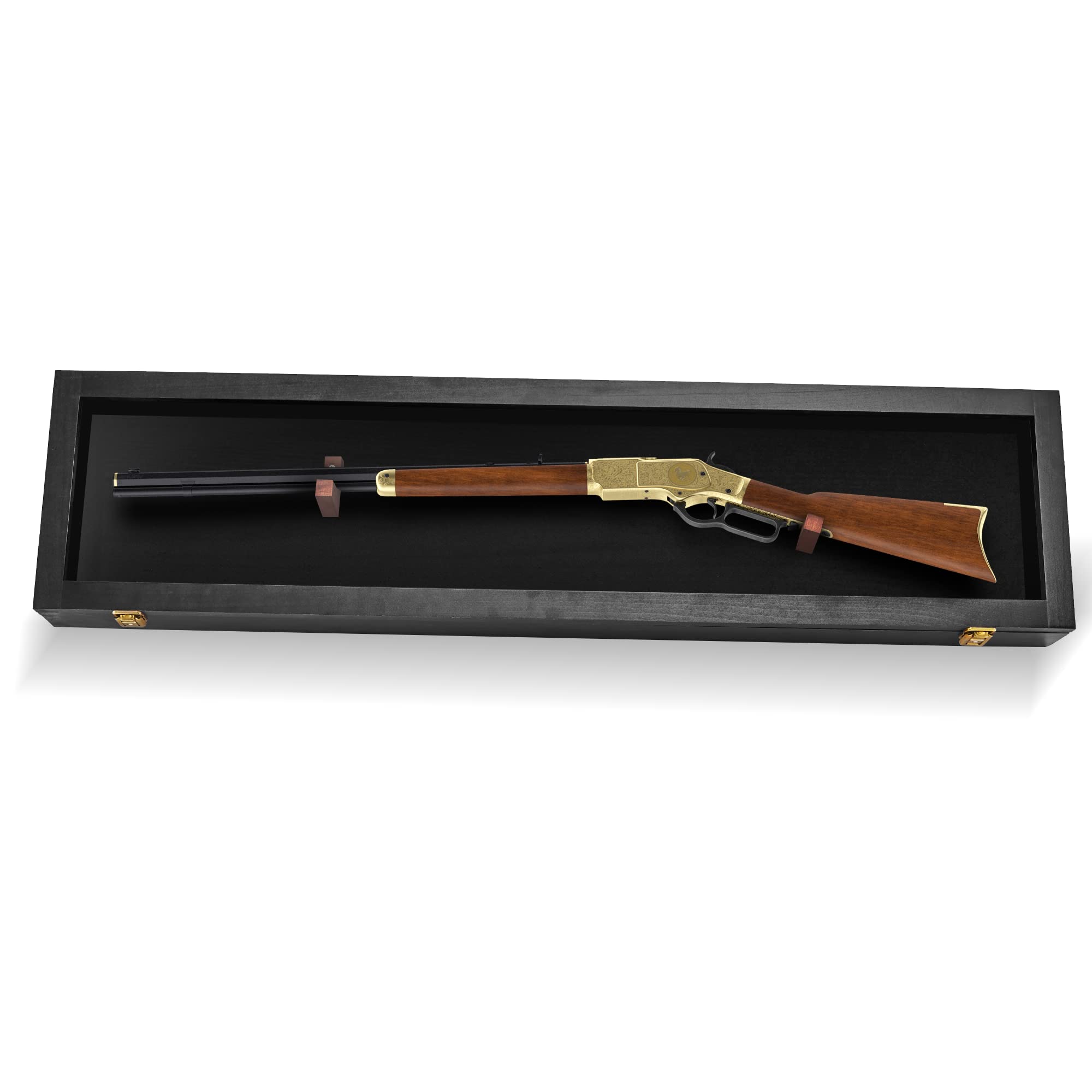 Lockable Gun Display Case for Rifles & Shotguns - Secure Acrylic Door Wall Mount Cabinet for Firearms & Swords - Perfect for Home, Office, or Gun Range Storage & Display