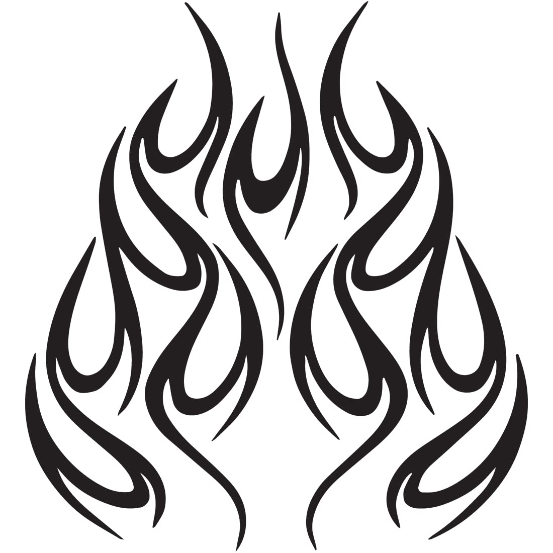 Premium Black Flames Motorcycle Decals - Waterproof Vinyl Stickers (Set of 2) for Helmets, Cars, Laptops & More - Perfect for Bike Customization, Wall Decor, and Personalizing Accessories