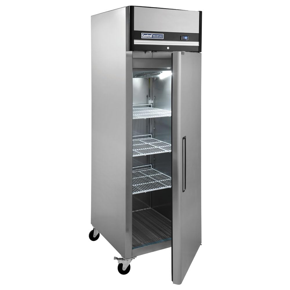 69K-164 Commercial Reach-In Freezer - 23 Cu. Ft. Stainless Steel 1-Door Freezer for Restaurants, Grocery Stores & Food Service Businesses - Ideal for Frozen Food Storage & Bulk Inventory