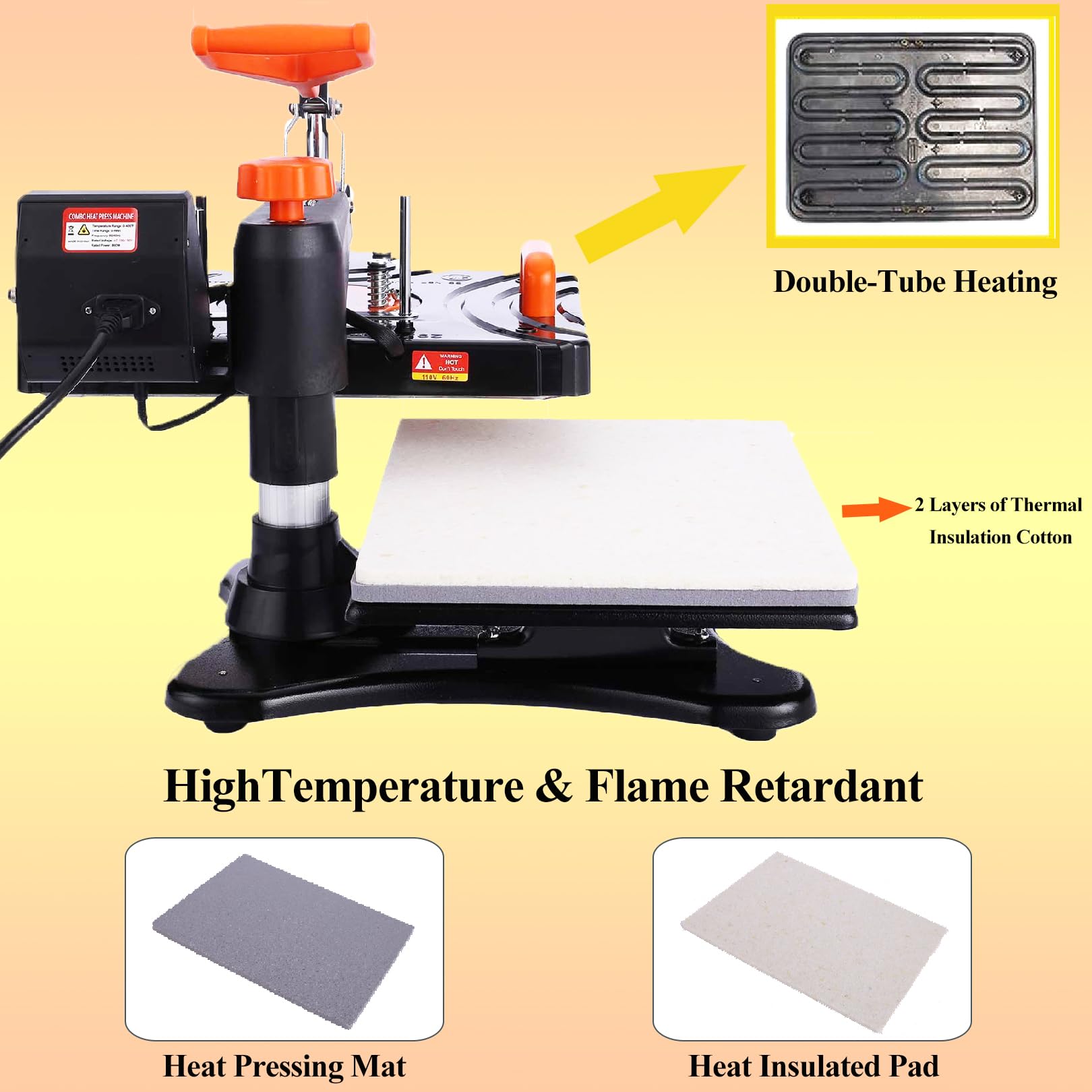 12x15 Inch 8-in-1 Heat Press Machine 850W with 360° Rotation Swing-Away Plate - Sublimation Printer for T-Shirts, Caps, Mugs & Tumblers - Perfect for DIY Custom Apparel, Hats & Drinkware at Home or Small Business
