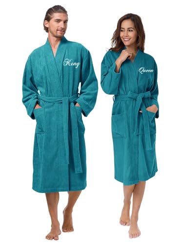 Ink Blue Robe - White Queen/King Monogram