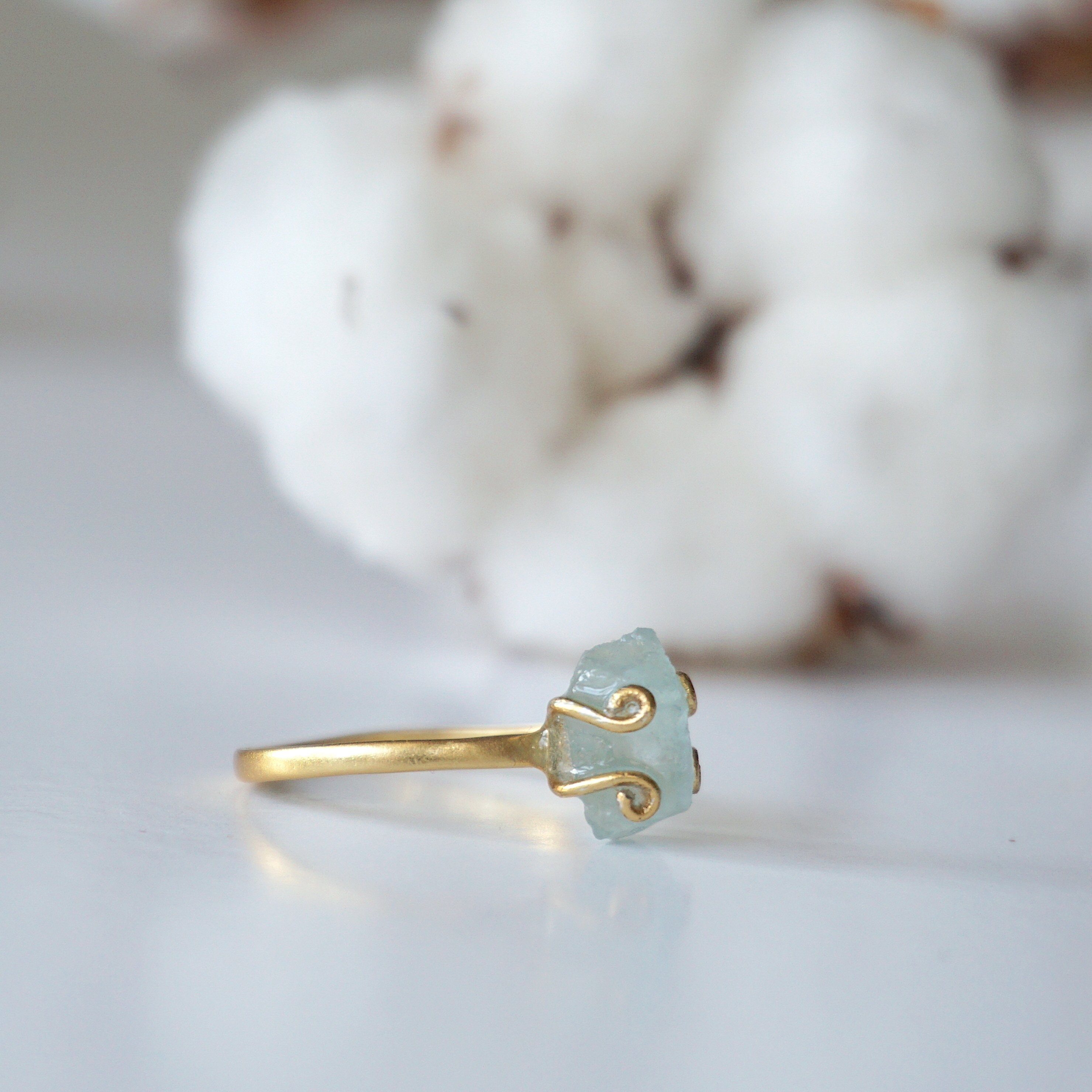 Adjustable Aquamarine 14K Gold Filled Ring for Women - Elegant Birthstone Jewelry Gift for Mother's Day, Anniversary & Special Occasions