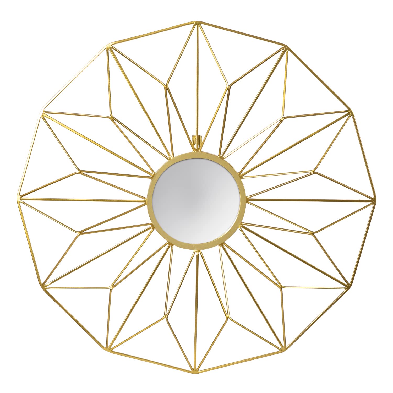23 Inch Gold Metal Wall Circle Mirror - Modern Round Hanging Mirror Decor for Home, Bathroom, Bedroom & Living Room - Classic Wall Art for Elegant Interior Design & Selfie Background