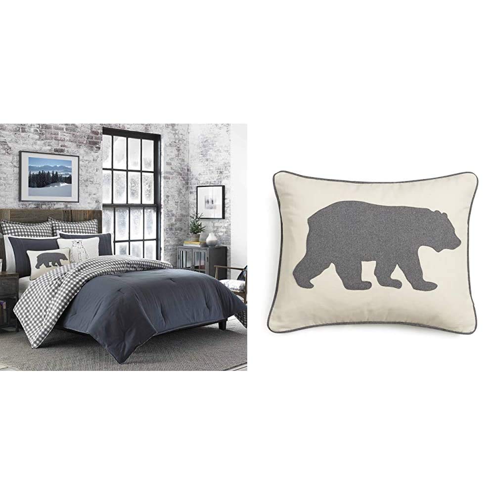 Eddie Bauer Kingston Comforter Set with Bear Pillow - Ultra Soft Bedding for Cozy Sleep - Perfect for Bedroom, Guest Room & Dorm Decor