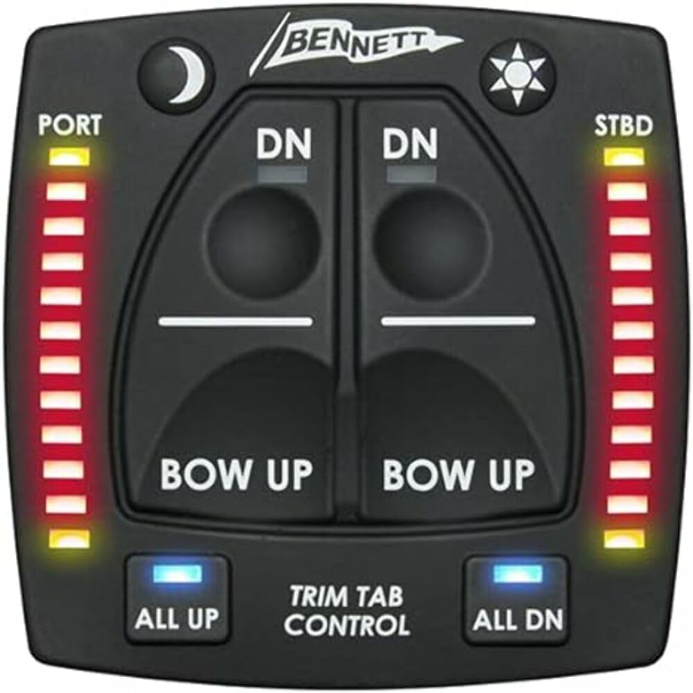 BENOBI9000H Hydraulic Trim Tab Control System with LED Indicator Lights – Perfect for Marine Boats and Watercraft