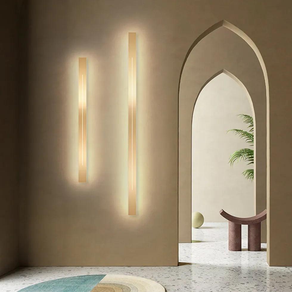 Modern Two-Tone Thin Vertical Bar Wall Light - Sleek LED Sconce for Bedroom, Living Room & Hallway Lighting - Energy Efficient Indoor Wall Lamp for Home Decor