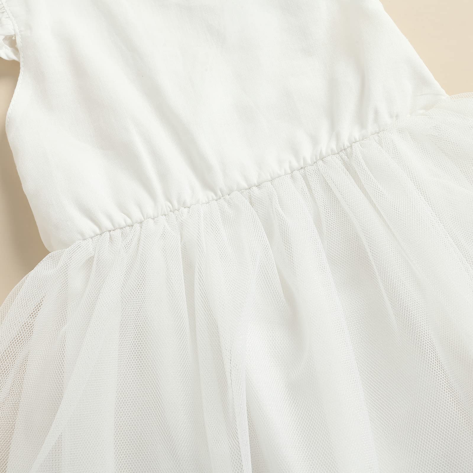 Toddler Girls Summer Dresses - Ruffle Sleeve Tulle Princess Sundress for Baby & Kids | Backless Playwear for Beach, Party & Outdoor Activities