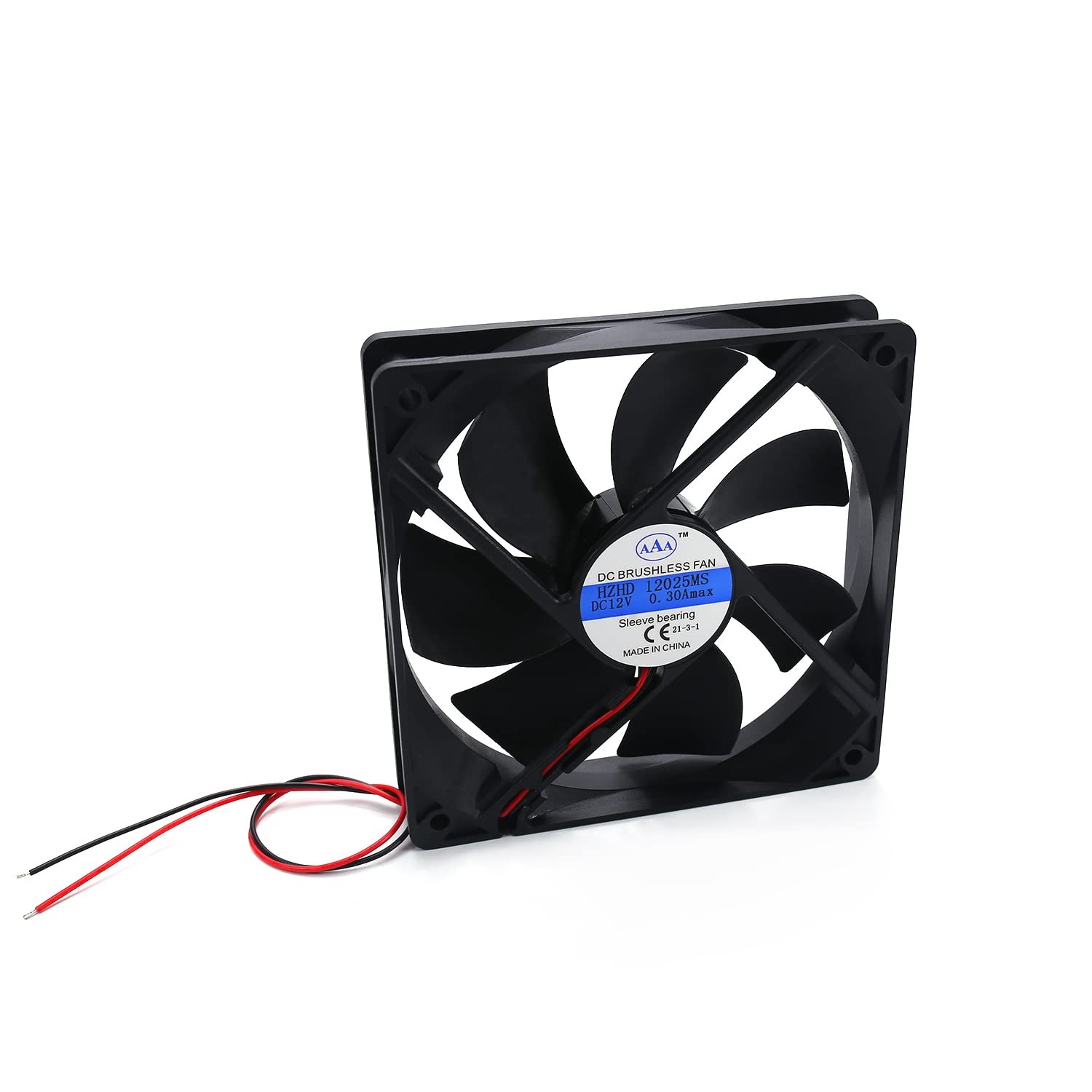 Aicosineg 12V Sleeve Bearing Cooling Fan - 3.6W 120x120x25mm PC Case Fan, Long Life Computer Cooling Fan for CPU Radiator & PC Case (3 Pack) - Perfect for Gaming PCs, Workstations, and Home Office Computer Cooling Systems