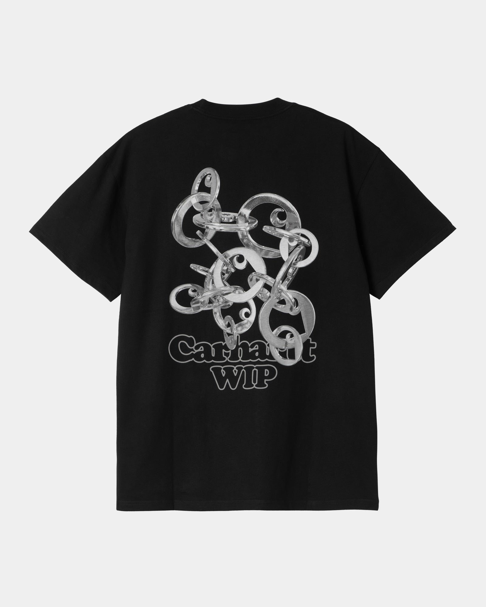 Linked Charms T-Shirt for Women - Black & Silver Graphic Tee | Trendy Casual Top for Everyday Wear, Parties, and Outings