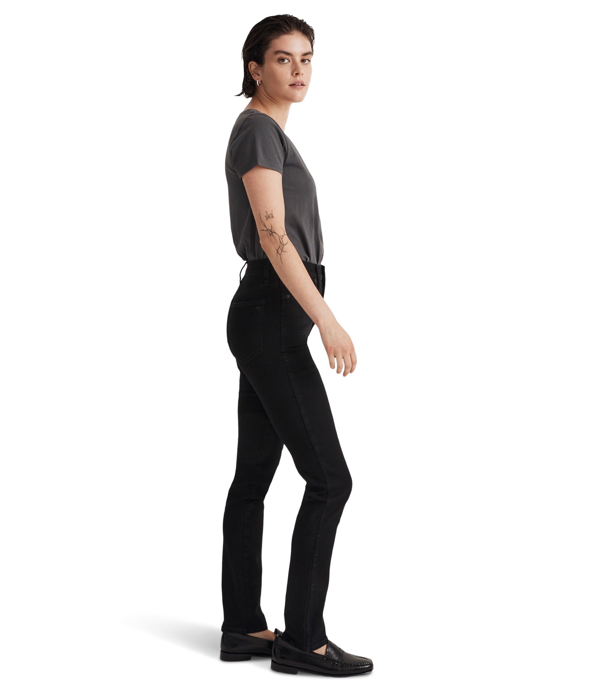 Madewell Stovepipe Jeans for Women - Black Rinse Wash High Rise Straight Leg Denim Pants | Perfect for Casual Outfits, Workwear & Everyday Style