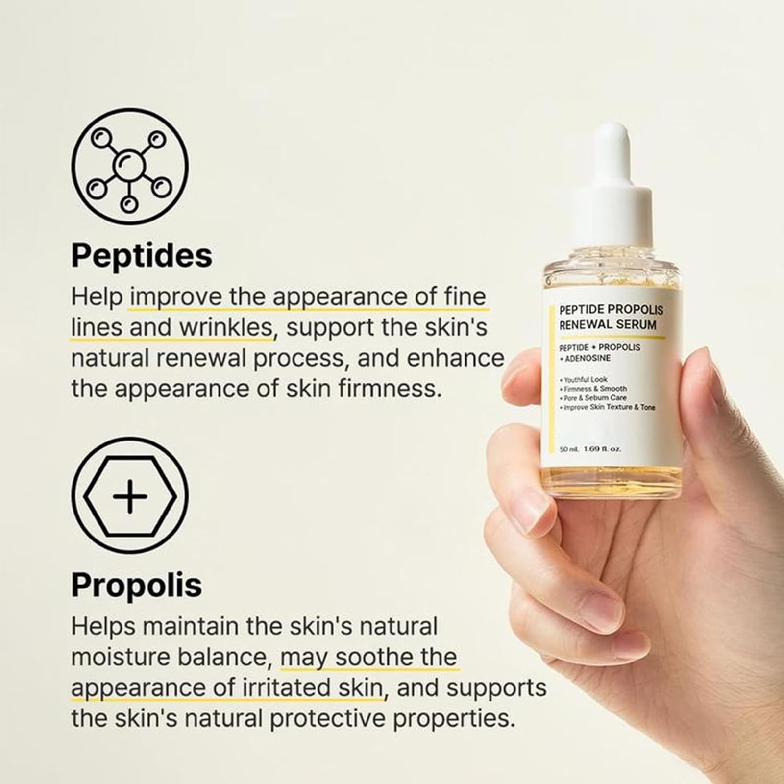 Korean Peptide Propolis Serum - Anti-Aging & Hydration for All Skin Types - Night Care