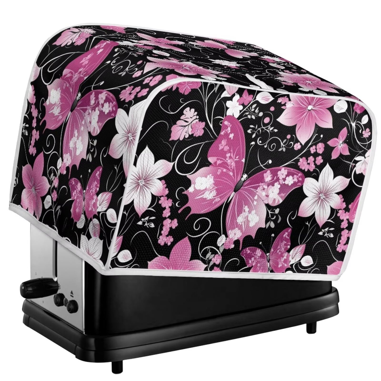 ZFRXIGN 2-Slice Toaster Cover - Flower Butterfly Design, Machine Washable Dust Cover for Toaster Oven - Purple Kitchen Appliance Protector for Home Decor | Perfect for Small Kitchens, Dorm Rooms & Gift Ideas